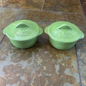 2 Calphalon Enamel Cast Iron Mini Soup Pots